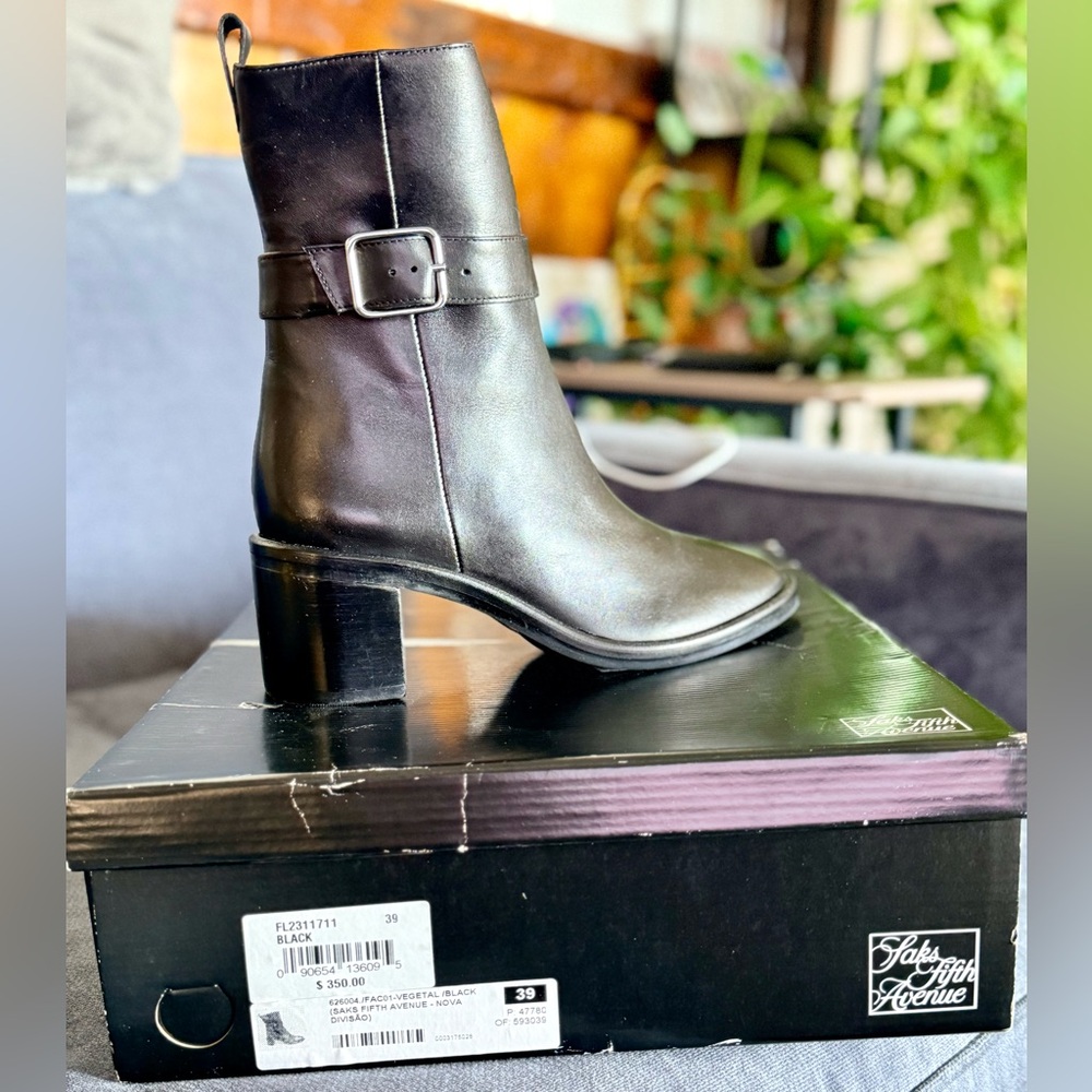 Saks Fifth Avenue Black Heeled Boots